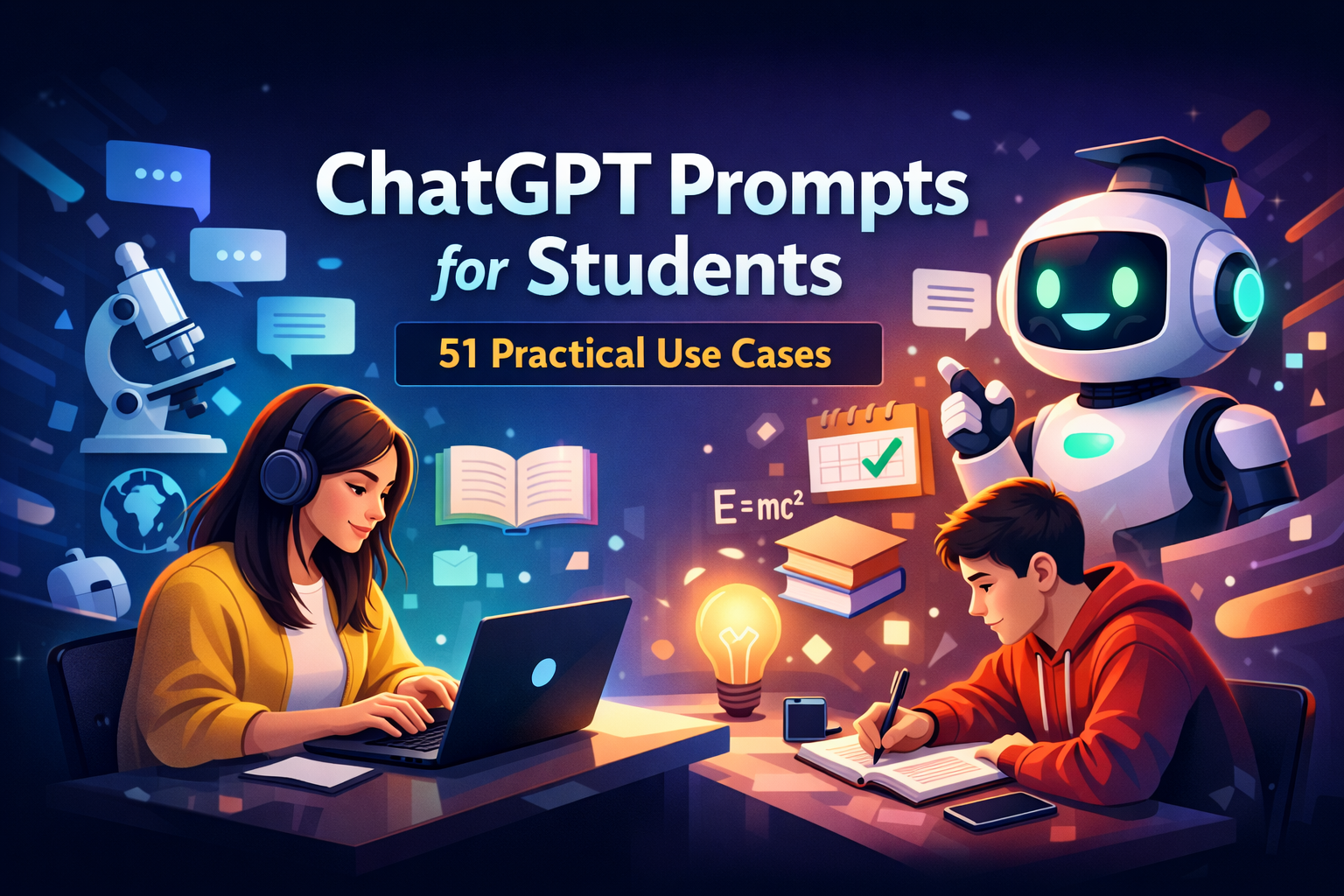 AI generated feature image for ChatGPT Prompts for Students: 51 Practical Use Cases