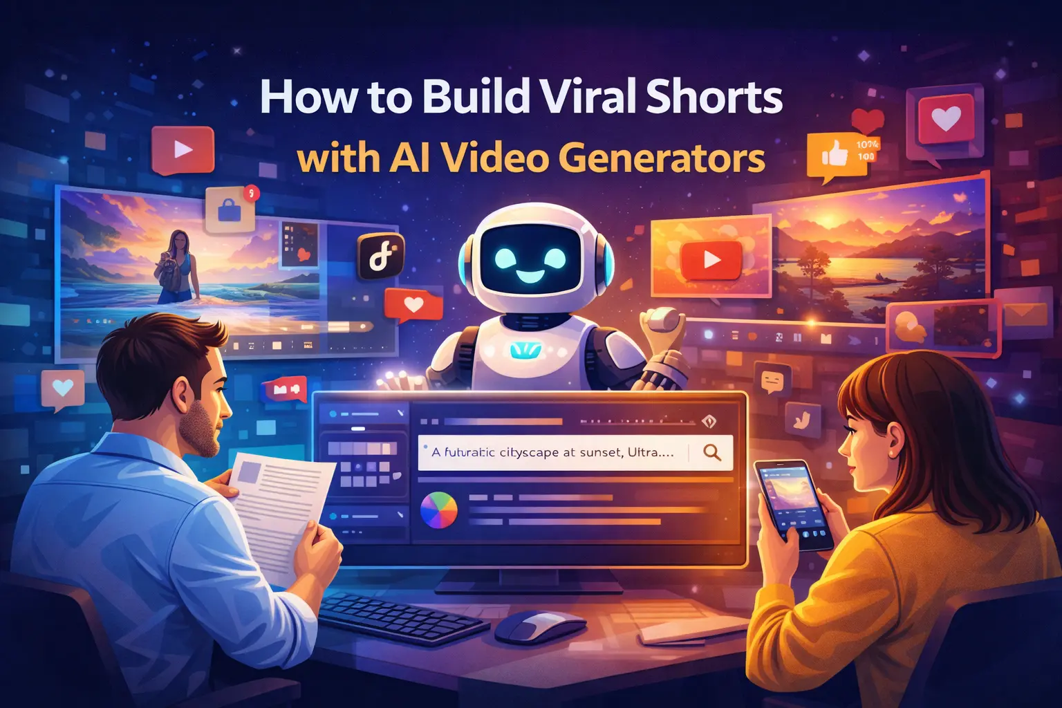 AI generated feature image for How to Build Viral Shorts with AI Video Generators