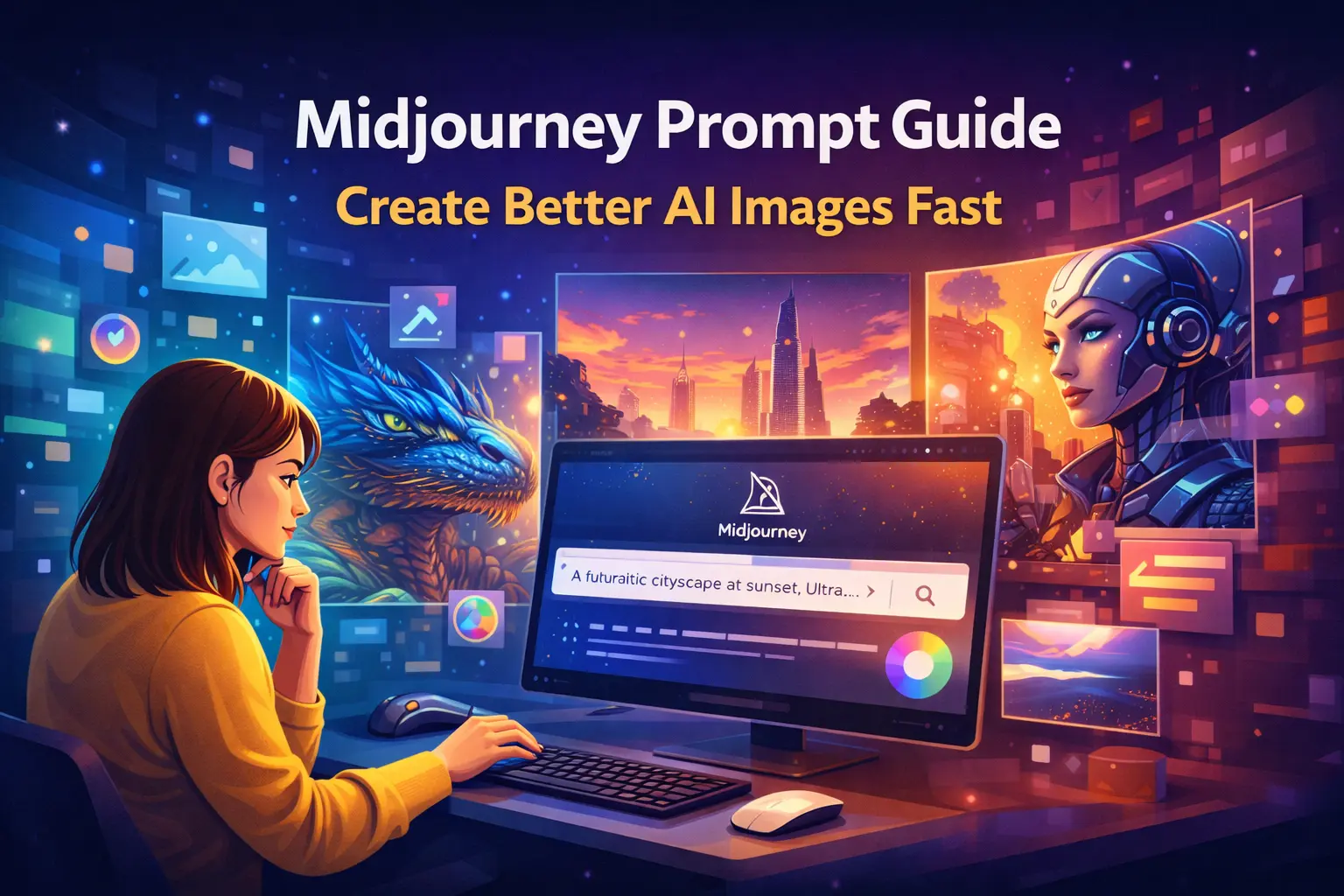 AI generated feature image for Midjourney Prompt Guide: Create Better AI Images Fast