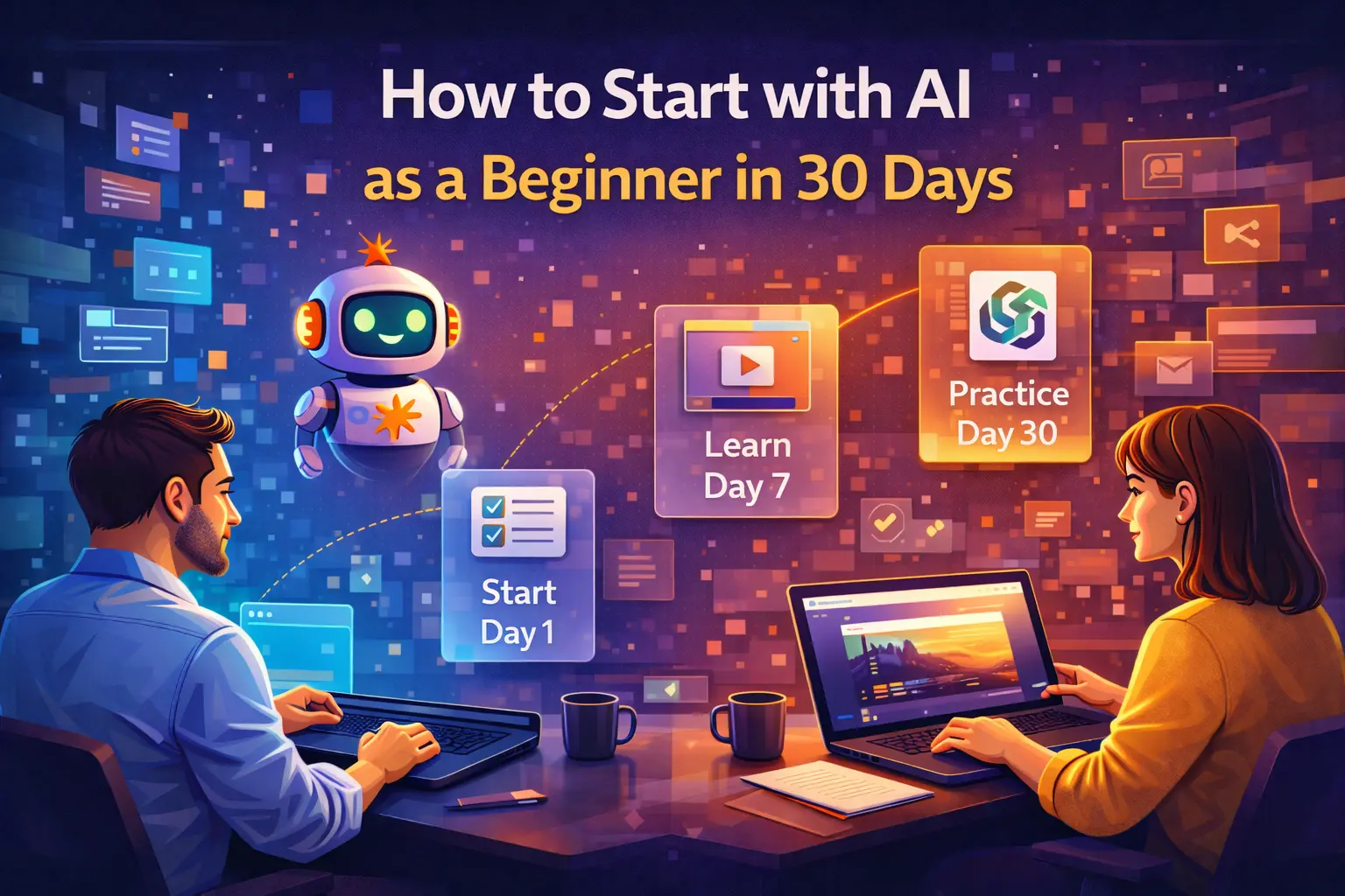 AI generated feature image for How to Start with AI as a Beginner in 30 Days