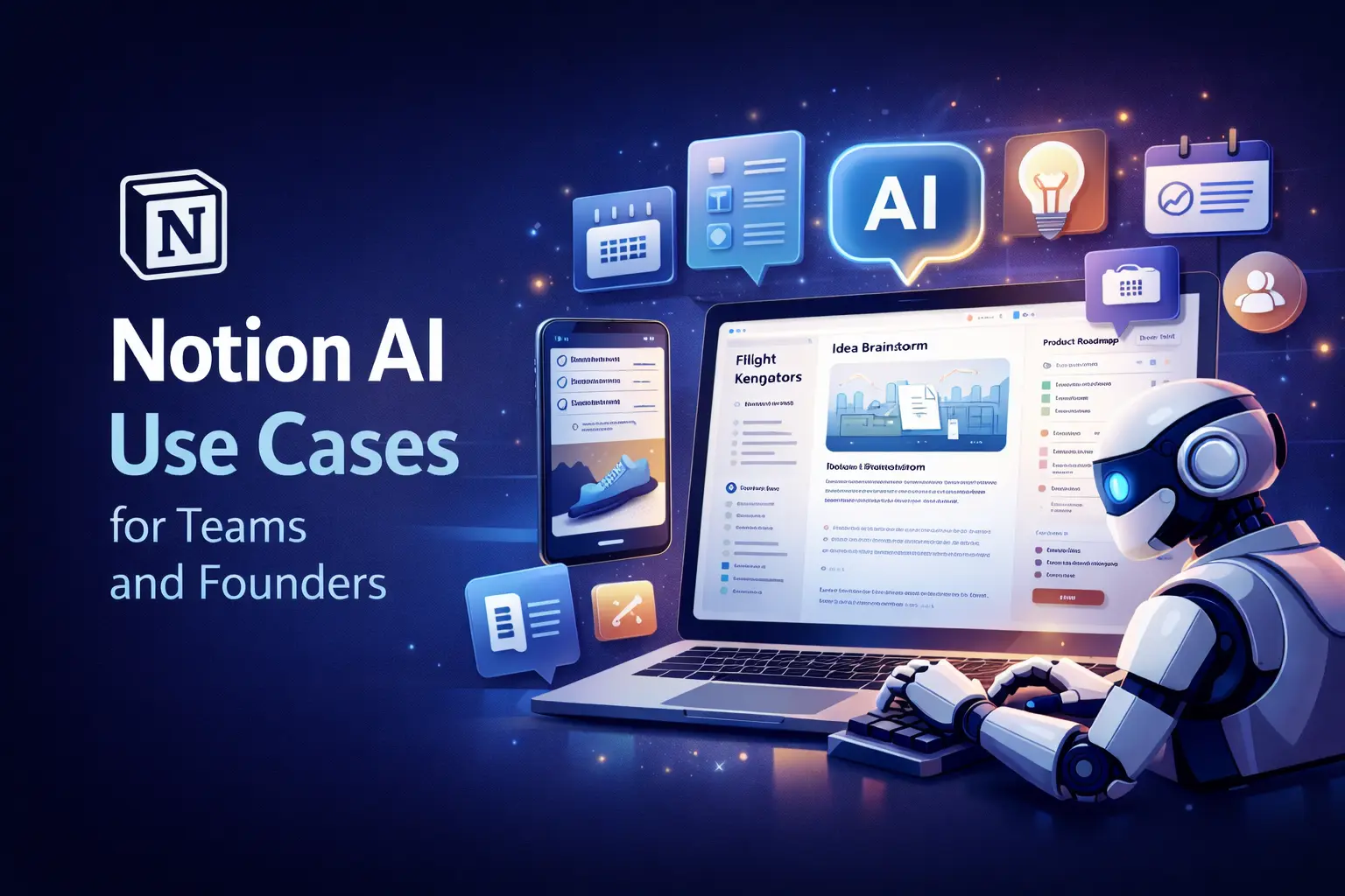 AI generated feature image for Notion AI Use Cases for Teams and Founders